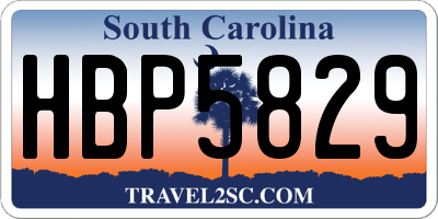 SC license plate HBP5829