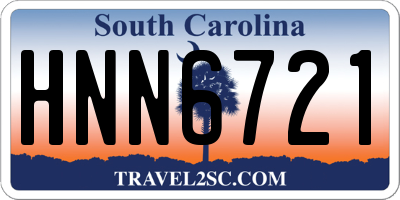 SC license plate HNN6721