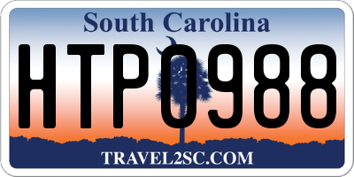 SC license plate HTP0988