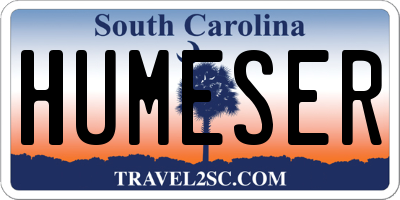 SC license plate HUMESER