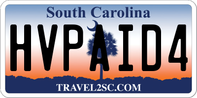 SC license plate HVPAID4