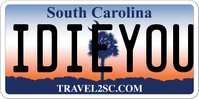 SC license plate IDIEYOU