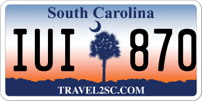 SC license plate IUI870