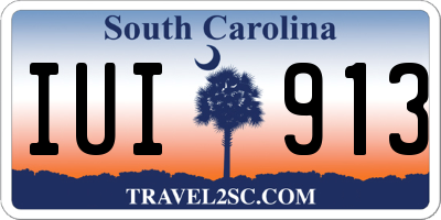 SC license plate IUI913