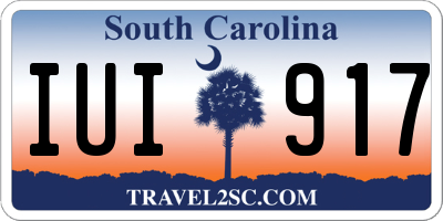 SC license plate IUI917