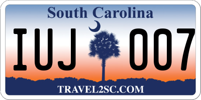 SC license plate IUJ007