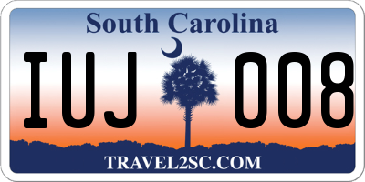 SC license plate IUJ008