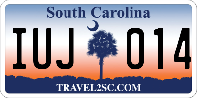 SC license plate IUJ014