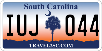 SC license plate IUJ044