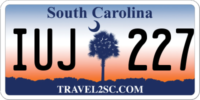 SC license plate IUJ227