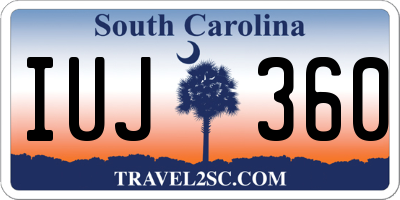 SC license plate IUJ360
