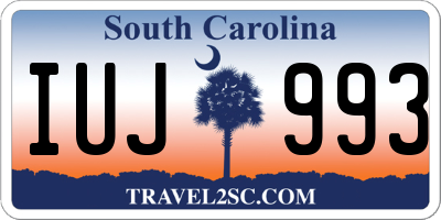 SC license plate IUJ993