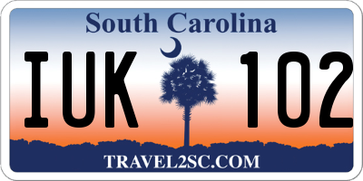 SC license plate IUK102