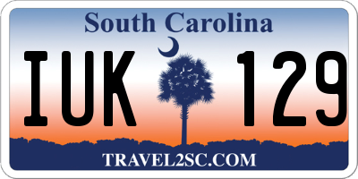 SC license plate IUK129