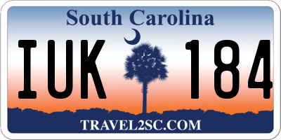 SC license plate IUK184