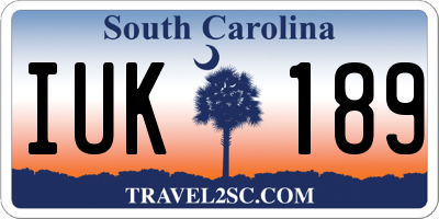 SC license plate IUK189