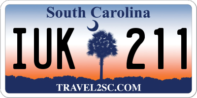 SC license plate IUK211