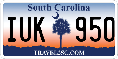 SC license plate IUK950
