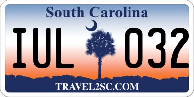 SC license plate IUL032