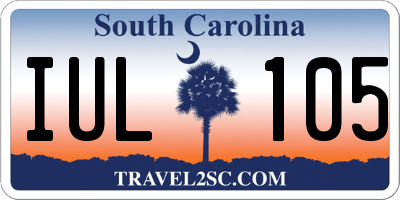 SC license plate IUL105