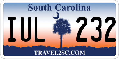 SC license plate IUL232