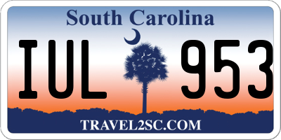SC license plate IUL953