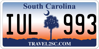 SC license plate IUL993