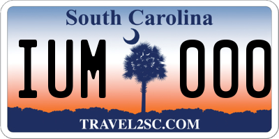 SC license plate IUM000