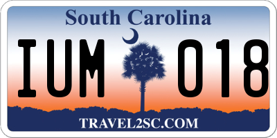 SC license plate IUM018