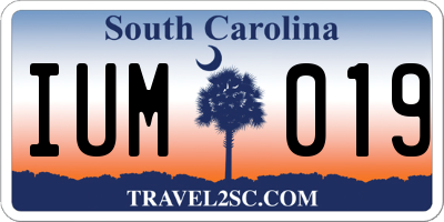SC license plate IUM019