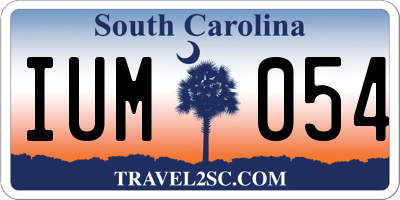 SC license plate IUM054