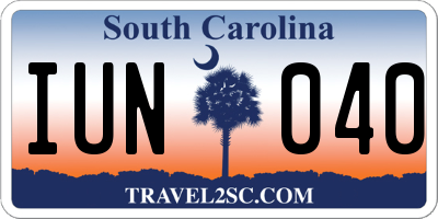SC license plate IUN040