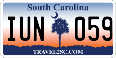 SC license plate IUN059