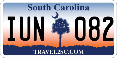 SC license plate IUN082