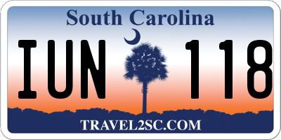 SC license plate IUN118