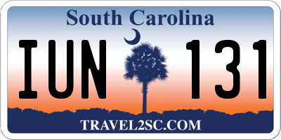 SC license plate IUN131