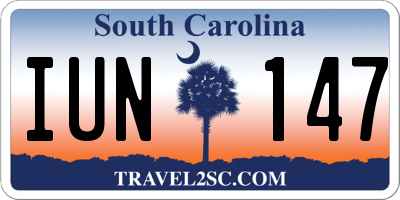SC license plate IUN147