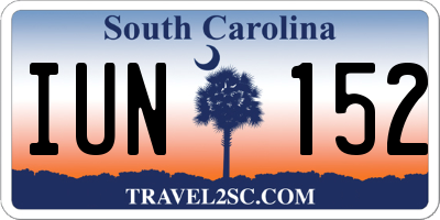 SC license plate IUN152