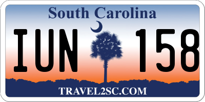 SC license plate IUN158