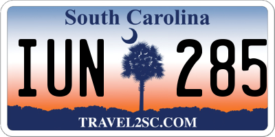 SC license plate IUN285