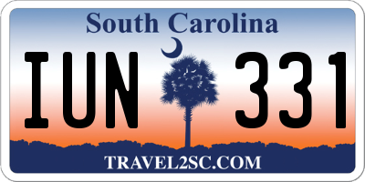 SC license plate IUN331
