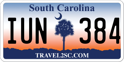 SC license plate IUN384
