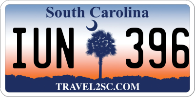 SC license plate IUN396