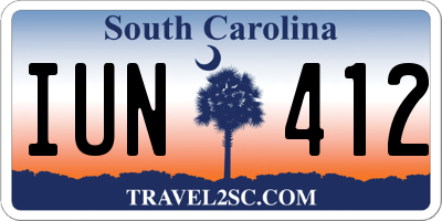 SC license plate IUN412