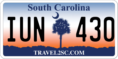 SC license plate IUN430