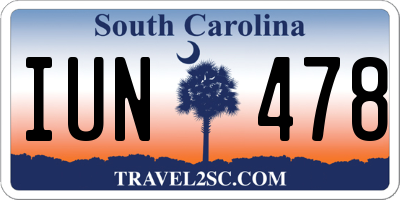 SC license plate IUN478