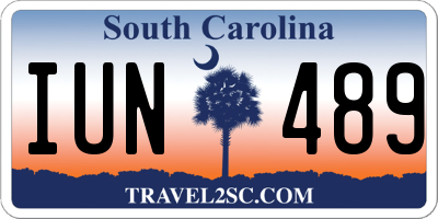 SC license plate IUN489