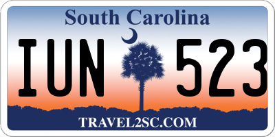 SC license plate IUN523