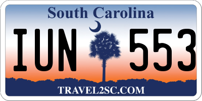 SC license plate IUN553