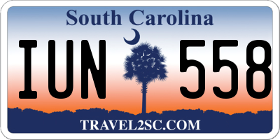 SC license plate IUN558